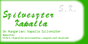 szilveszter kapalla business card